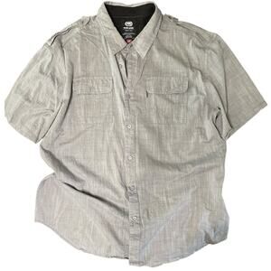 Ecko Unltd Gray Safari Short Sleeve Button Front Shirt XXL
